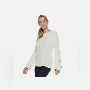 ELLE Women's Bow Sleeve Sweater size L NEW